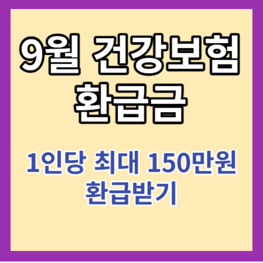 9월 건강보험 환급받기